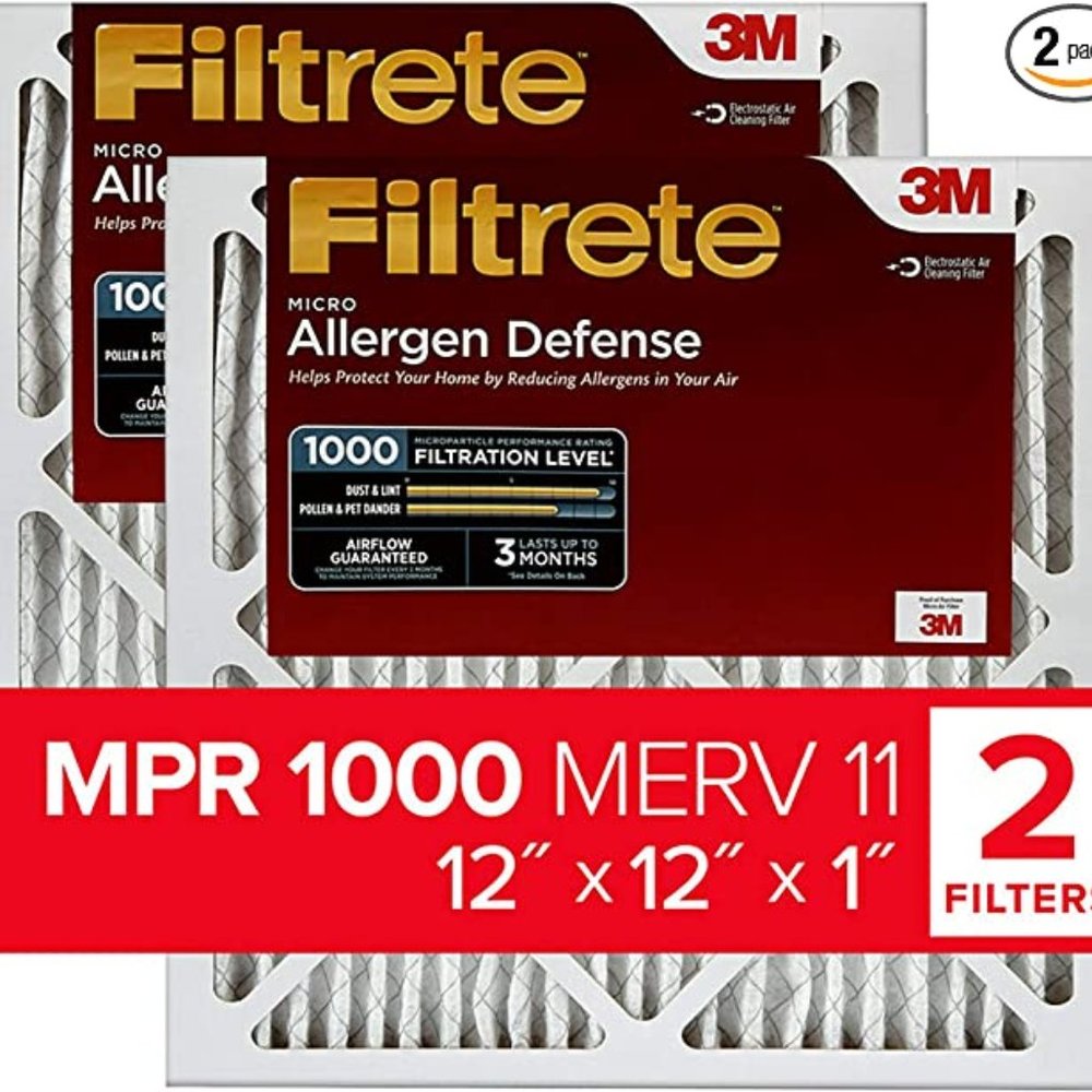 3M Filtrete - 2pc Micro Allergen Defense Air Filter MPR 1000 MERV 11 NWT